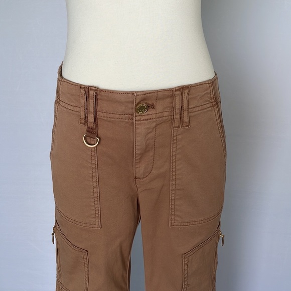 NWT  WHBM MidRise Utility Slim Crop Pants Tan 2R - Picture 12 of 16